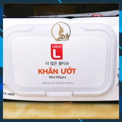 [Giá Sỉ] 1 Thùng Khăn Ướt Gia Đình Choice L Lotte Hàn Quốc, Hương Yến Mạch và Trà Xanh 1 Gói 120 miếng