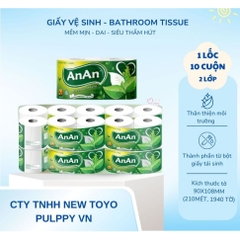 Giấy Vệ Sịnh An An Bathroom Tissue Lốc 10 Cuôn 2 lớp