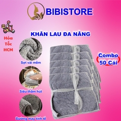 Combo 10 Khăn Lau Đa Năng Màu Xám size 21cm x 21cm