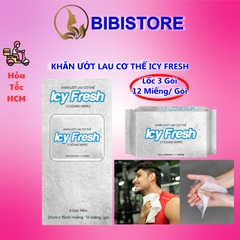 (Lốc 3 Gói) Khăn Ướt Lau Cơ Thể Icy Fresh Gói 12 Miếng
