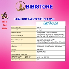 (Lốc 3 Gói) Khăn Ướt Lau Cơ Thể Icy Fresh Gói 12 Miếng
