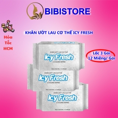 (Lốc 3 Gói) Khăn Ướt Lau Cơ Thể Icy Fresh Gói 12 Miếng