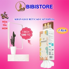 Khăn Giấy Rút TOPGIA Đa Sắc Bịch 1280 Tờ 4 Lớp