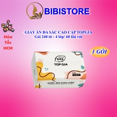 Giấy Ăn Topgia Đa Sắc Cao Cấp Gói 240 Tờ 4 Lớp