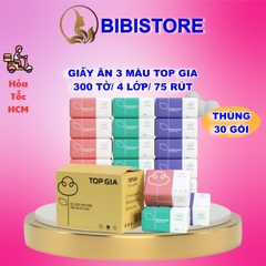 Giấy ăn 3 màu Top Gia cao cấp 300 tờ