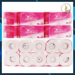 (Hoả Tốc HCM) Có Mã QR - Lốc 10 Cuộn Hồng Giấy Vệ Sinh Bless You 2 Lớp
