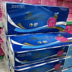 (Có Mã QR) Lốc 1 Cuộn Xanh Giấy Vệ Sinh Bless You Silk Không Lõi 3 Lớp