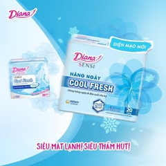 (Bibistore) Gói 20 miếng Băng vệ sinh Diana hàng ngày Sensi Cool Fresh 15,5cm (HCM)