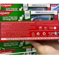 [Tặng bàn chải] Kem đánh răng Colgate Ngừa sâu răng Chắc khoẻ 225g (Hương bạc hà the mát)
