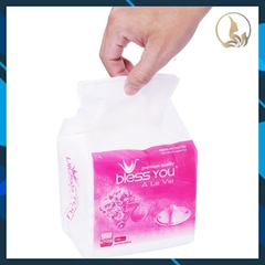 [Combo 4 Bịch] Có Mã QR - Khăn Ăn Vuông Nhỏ 12cm x12cm BLESS YOU Bịch 100 Tờ