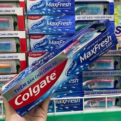 (Tặng bàn chải) Kem đánh răng Colgate Ngừa sâu răng Chắc khoẻ / Maxfresh 225g (Bibistore)