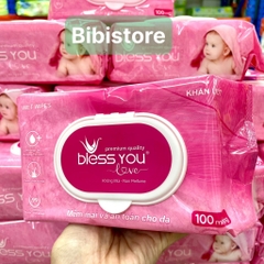 (HCM, Hàng Mới) Khăn Ướt Bless You Không Mùi Gói 100 Miếng (Bibistore)