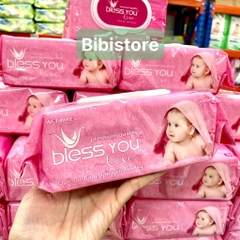 [Thùng 24 Gói, Hàng Mới] Khăn Ướt Bless You Không Mùi Gói 100 Miếng (Bibistore)