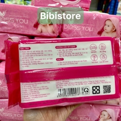 [Thùng 24 Gói, Hàng Mới] Khăn Ướt Bless You Không Mùi Gói 100 Miếng (Bibistore)