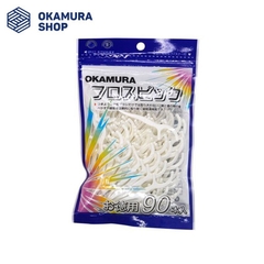 (Siêu Tốc HCM) Tăm Chỉ Nha Khoa _Tăm Chỉ Kẻ Răng Okamura Bịch 90P (Bibistore)