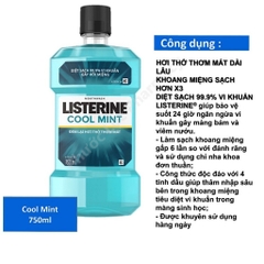 Nước súc miệng Listerine 250ml/ 750ml (Bibistore)