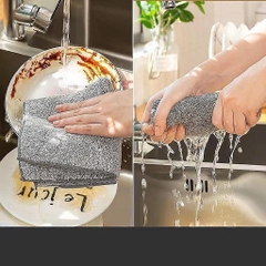 Combo 10 Khăn Lau Đa Năng Màu Xám size 21cm x 21cm