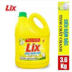 Nước Rửa Chén Lix Siêu Sạch Can 3.6Kg