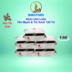 [Combo 5 Gói] Khăn Ướt Gia Đình CHOICE L Lotte Gói 120 Miếng