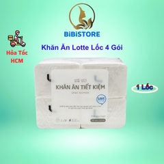 (Hoả Tốc HCM) Lốc 4 Gói - Khăn Giấy Ăn Tiết Kiệm Lotte Choice L Gói 200 Tờ