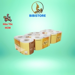 (Hoả Tốc HCM) Có Mã QR - Lốc 10 cuộn Vàng Giấy Vệ Sinh Cao Cấp 3 Lớp Bless You Lamour