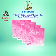 [Combo 4 Bịch] Có Mã QR - Khăn Ăn Vuông Nhỏ 12cm x12cm BLESS YOU Bịch 100 Tờ