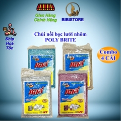 Miếng rửa chén Chùi nồi bọc lưới NHÔM POLY BRITE