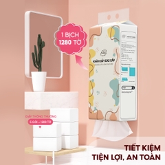 Khăn Giấy Rút TOPGIA Đa Sắc Bịch 1280 Tờ 4 Lớp