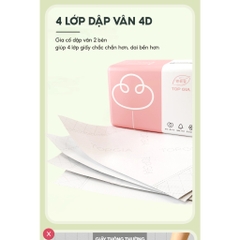 Giấy ăn 3 màu Top Gia cao cấp 300 tờ