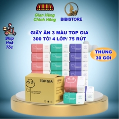 Giấy ăn 3 màu Top Gia cao cấp 300 tờ