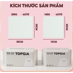 Khăn mặt khô Top Gia 65 Tờ (20x20cm)
