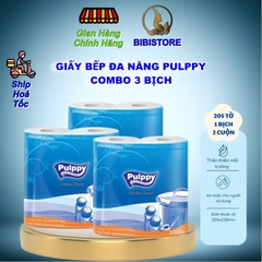 GIẤY LAU BẾP ĐA NĂNG PULPPY 2 CUỘN 205 TỜ/ BỊCH (Bibistore TB)