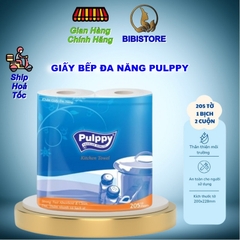 GIẤY LAU BẾP ĐA NĂNG PULPPY 2 CUỘN 205 TỜ/ BỊCH (Bibistore TB)