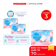 Có Tặng Giấy_Bông Tẩy Trang Dạng Túi Xỏ Ngón PUFFME | 70 Miếng/Hộp