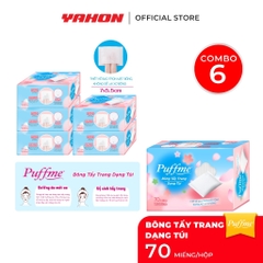 Có Tặng Giấy_Bông Tẩy Trang Dạng Túi Xỏ Ngón PUFFME | 70 Miếng/Hộp
