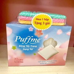 Có Tặng Giấy_Bông Tẩy Trang Dạng Túi Xỏ Ngón PUFFME | 70 Miếng/Hộp