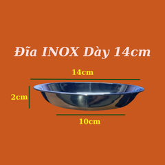 Đĩa ( Dĩa ) tròn inox dày không từ tính, sáng bóng