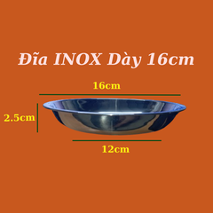 Đĩa ( Dĩa ) tròn inox dày không từ tính, sáng bóng