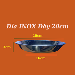 Đĩa ( Dĩa ) tròn inox dày không từ tính, sáng bóng