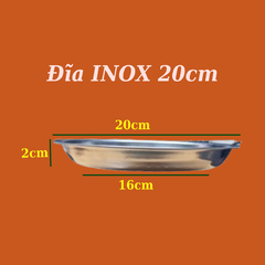 Đĩa ( Dĩa ) tròn inox dày từ tính, sáng bóng
