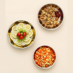 Đĩa ( Dĩa ) tròn inox dày từ tính, sáng bóng