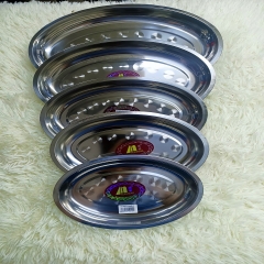 Đĩa ( dĩa ) inox bầu dục cao cấp, dày, sáng bóng [ size 25,28,30,35,40cm ]