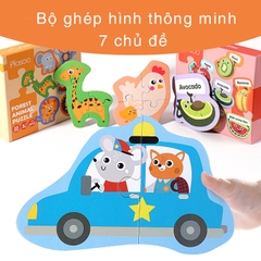 Bộ ghép hình kích thích trí thông minh piosoo 7 chủ đề