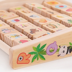 Giá gỗ học bảng chữ song ngữ xoay 2 mặt