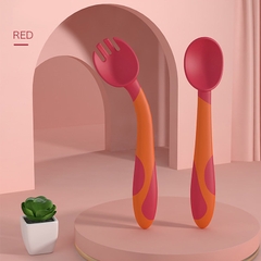 Set Thìa dĩa uốn cong tập xúc Misuta