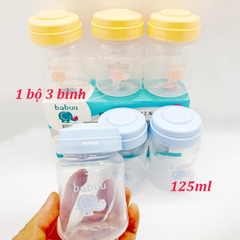 Bộ 3 bình trữ sữa Babuu