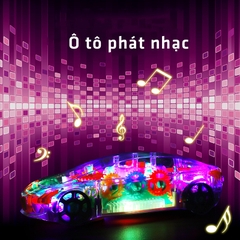 Đồ chơi xe đua trong suốt có đèn, nhạc