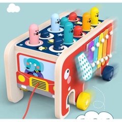 Đồ chơi gỗ đập chuột kết hợp đàn 3N1 hình voi cho bé