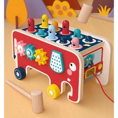 Đồ chơi gỗ đập chuột kết hợp đàn 3N1 hình voi cho bé