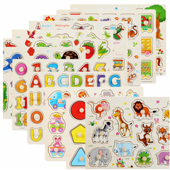 Đồ chơi bảng ghép hình núm gỗ